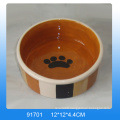 High quality footprint design ceramic dog bowl